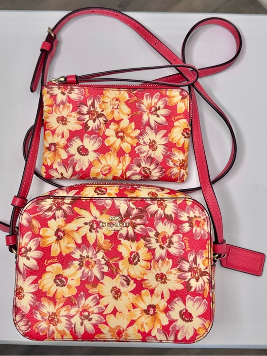 Coach Handbags - Coach Daisy Print Pink Floral camera bag and matching wristlet